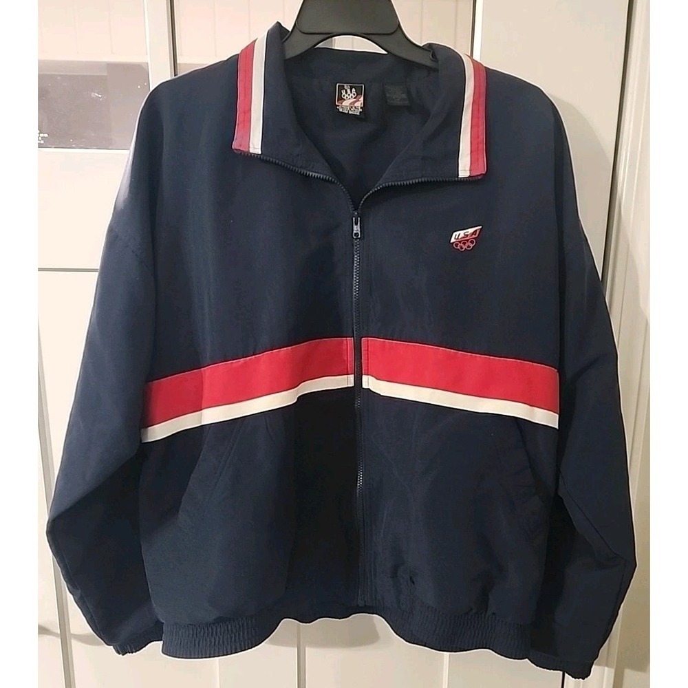 Vintage USA‎ Olympic Olympics Mens Jacket Windbreaker Track Size L Large